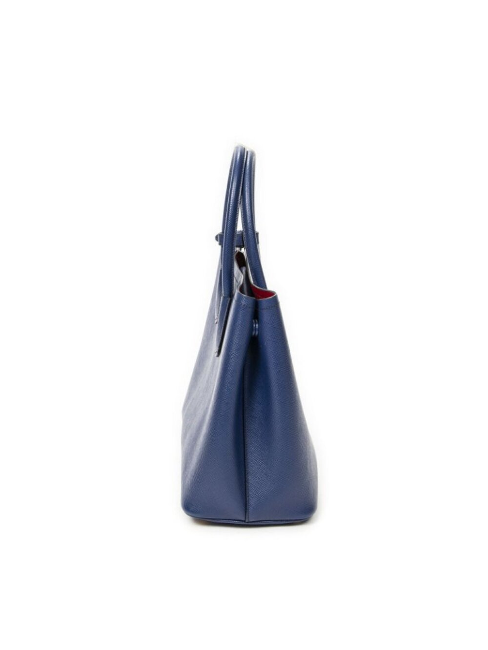 Prada Cuir Double Handle Tote Navy Saffiano Leather - Picture 4 of 10